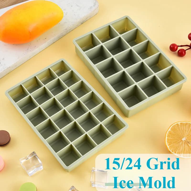 뚜껑이 있는 24칸 정사각형 아이스 큐브 트레이