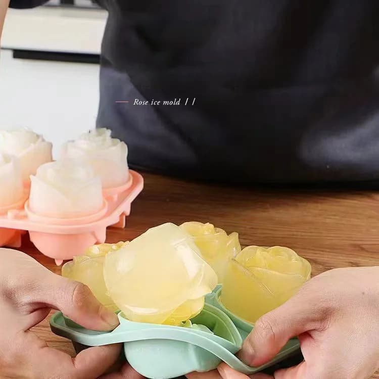 4구 장미 아이스 큐브 몰드