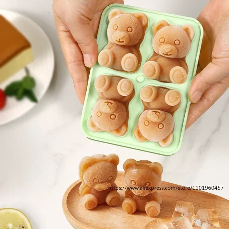 깔때기 포함 곰 아이스 블록 몰드